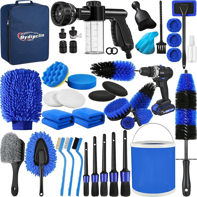 42Pcs Car Detailing Kit, Car Detailing Brush Set, Car Wash Cleaning Kit - Field & Grace