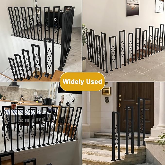 U-Shaped Stair Handrail, Porch Deck Loft Corridor Safety Non-Slip Support Poles - Image 4