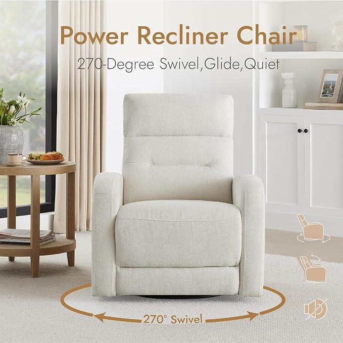 Watson & Whitely Swivel Power Recliner Glider Rocker, Small Recliner - Image 7