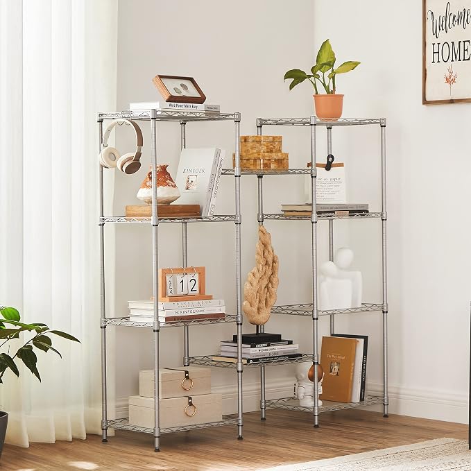 SONGMICS 5-Tier Storage Shelves, Wire Shelving Unit, Kitchen Metal Shelves - Image 6