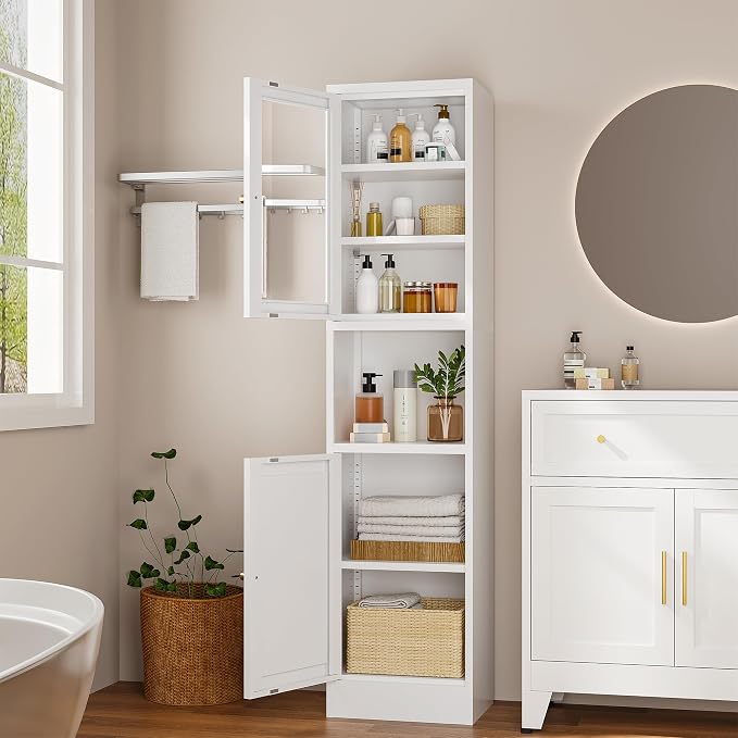 Narrow Glass Door Storage Cabinet Tall Metal Storage Cbinets by Unknown