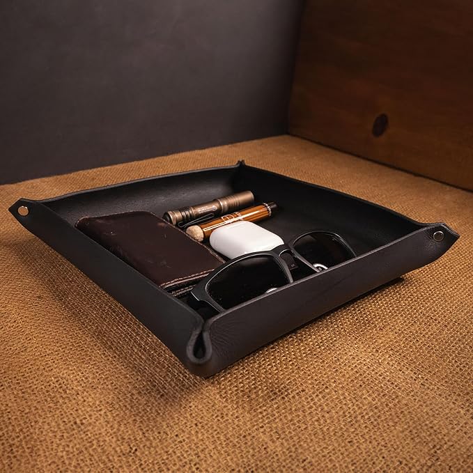 Valet Tray – Full-Grain Leather Catchall Organizer - Image 2