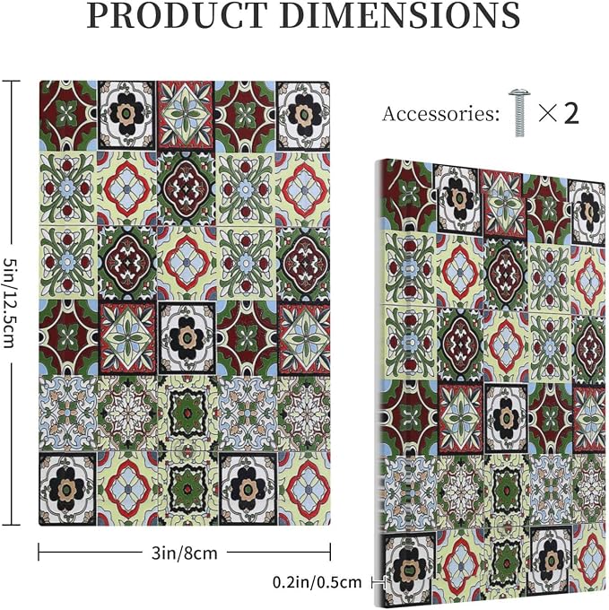 Light Switch Cover Plate Talavera Tile Decal 1 Gang No Device Blank Electrical - Image 5