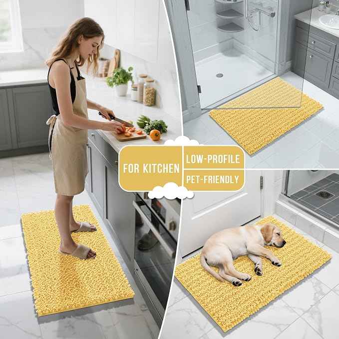 Yimobra Long Bathroom Rugs Non Slip Washable 44x24 Inch