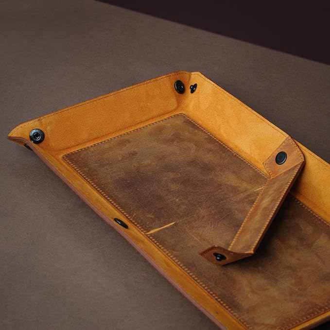 Handmade Leather Catch All Tray and Organizer - Image 4