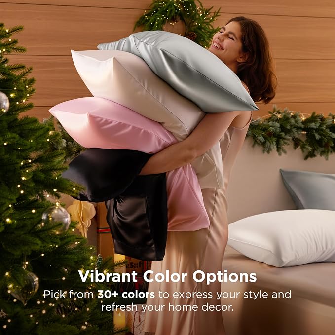 Bedsure Satin Pillowcase, Similar to Silk Pillow Cases Queen Size Set of 2 - Field & Grace