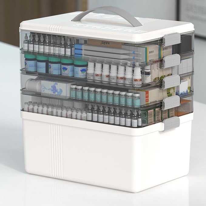 Citylife 5-Tier Medicine Organizer, Portable Medicine Cabinet First Aid Kit by Anywish
