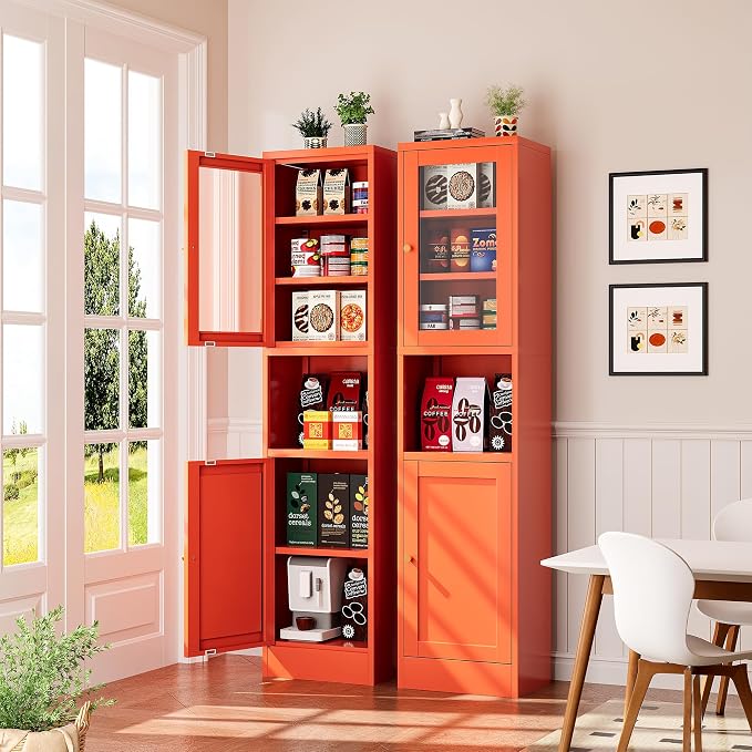 Metal Bathroom Storage Cabinet, Tall Narrow Cabinet - Image 7