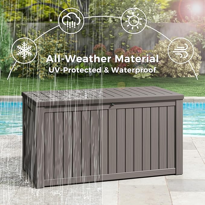 NUNU LAB 180 Gallon Outdoor Storage Box Waterproof, Outside Package Delivery - Image 4