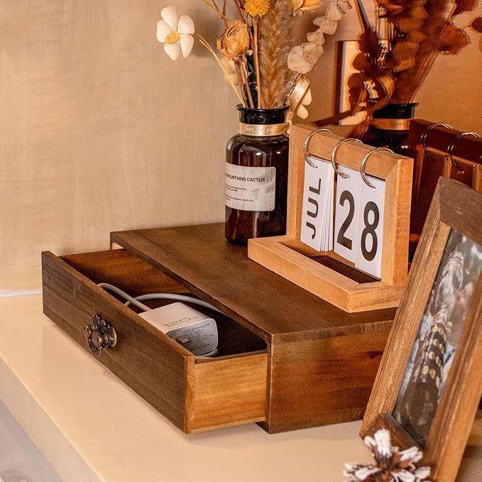 BONNY DODO Wooden Drawers Organizer Soild Desktop Drawer Storage Box Organizer - Image 4