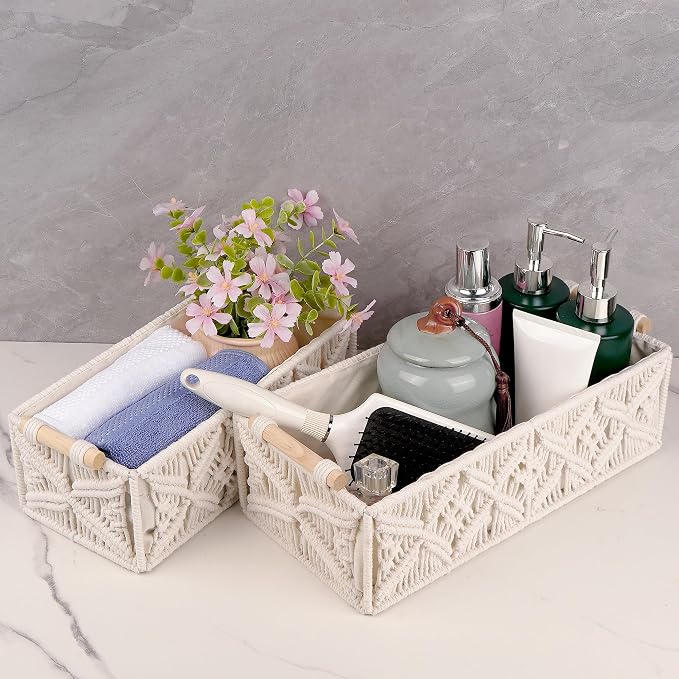 Boho Macrame Storage Baskets - Image 5