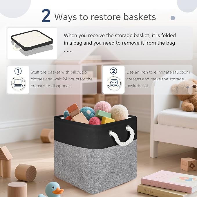 Fabric Cubes Storage Basket, 6 Pack 11x11 in - Image 7