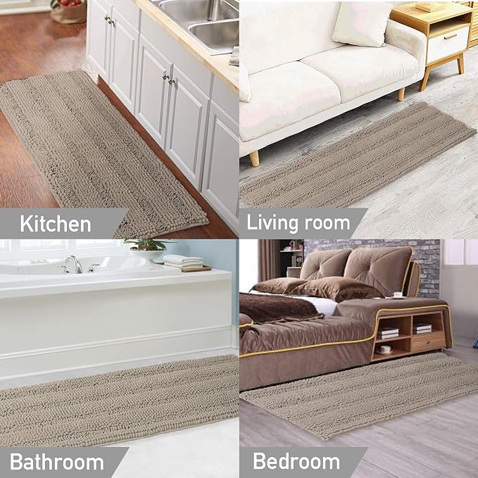 Turquoize Non-Slip Soft Chenille Bath Mat High Water Absorbent - Image 6