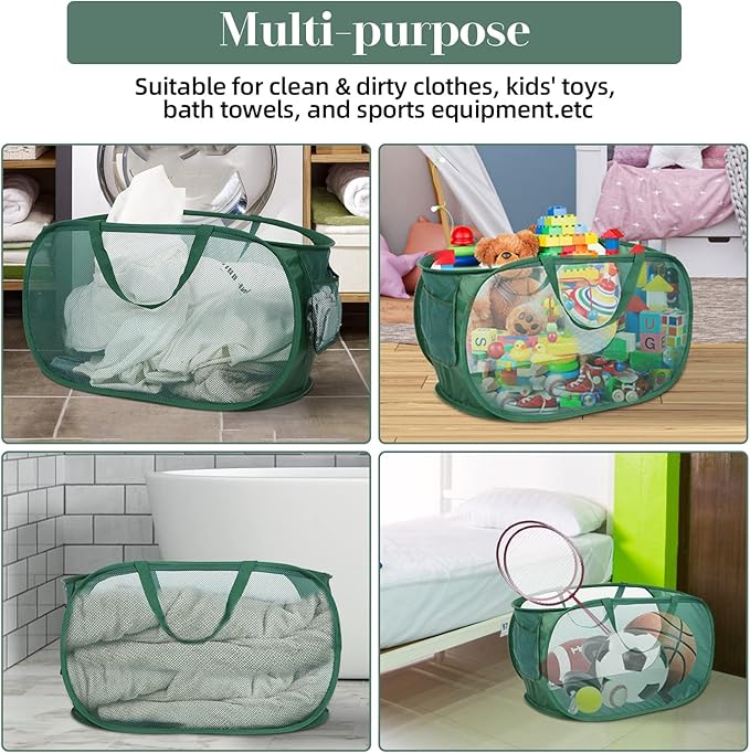 4 Pack Collapsible Laundry Baskets, Foldable Laundry Basket - Field & Grace