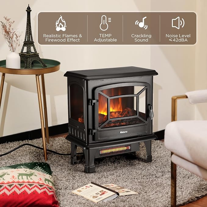 TURBRO Suburbs 20 in. Electric Fireplace Infrared Heater - Image 4