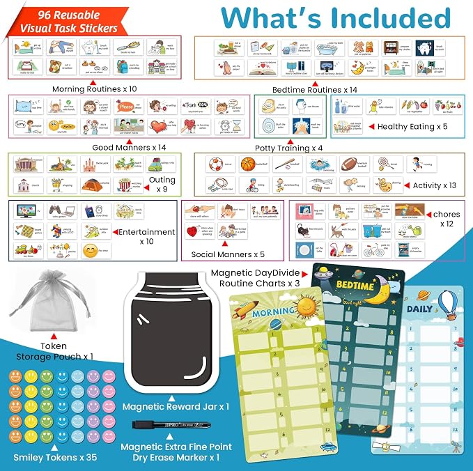 JJPRO Magnetic Bedtime/Morning/Daily Routine Chart - Image 6