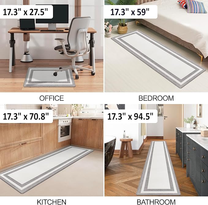 White Kitchen Mat Cushioned Anti-Fatigue Non-Skid Waterproof Rugs Ergonomic - Image 7