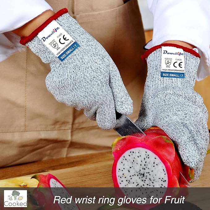 Dowellife Cut Resistant Gloves Food Grade Level 5 Protection, Safety Kitchen - Image 6