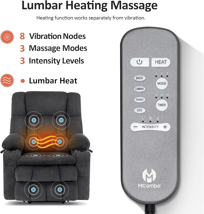 MCombo Dual Motor Power Lift Recliner Chair - Image 7