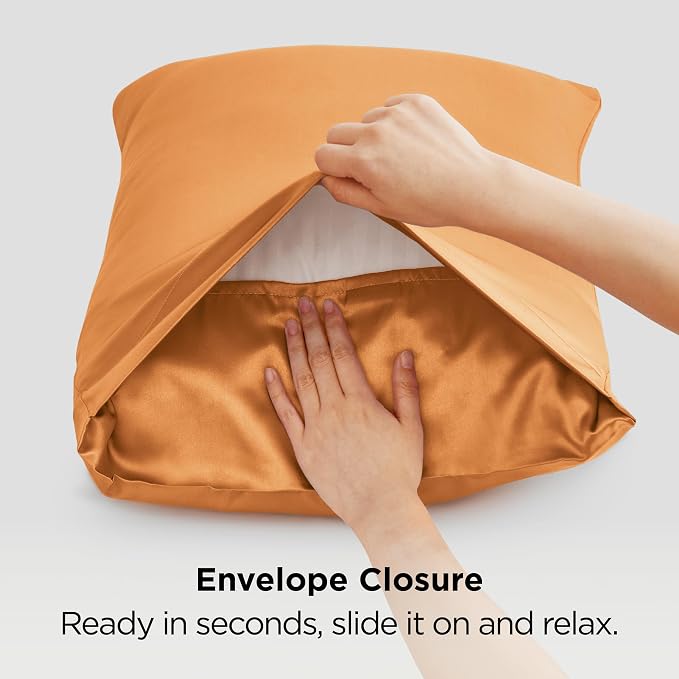 Bedsure Satin Pillowcase 2 Pack Similar to Silk Pillow Cases Standard Size - Image 8