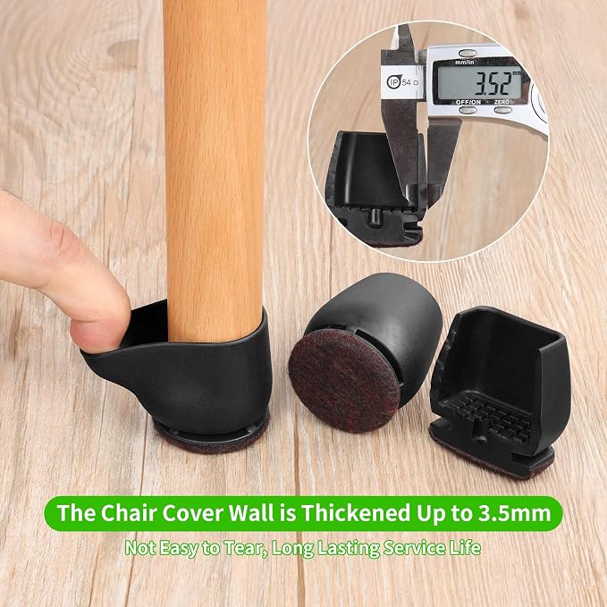 16PCS Small Chair Leg Floor Protectors, 3/4 inch Chair Leg Caps Covers Silicone - Image 5