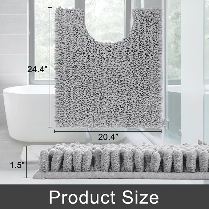 Yimobra Toilet Rug U Shaped Washable 24x20 Inch - Image 2
