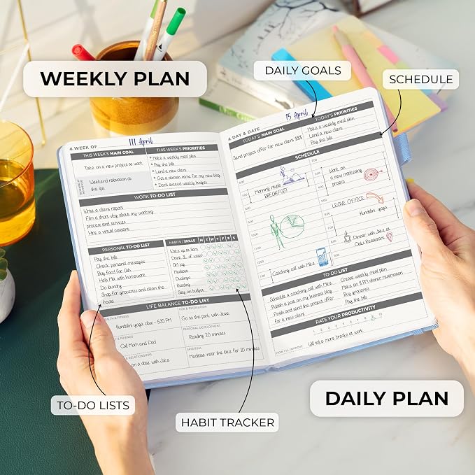 Clever Fox Daily Planner – Undated Planning Notebook - Image 3