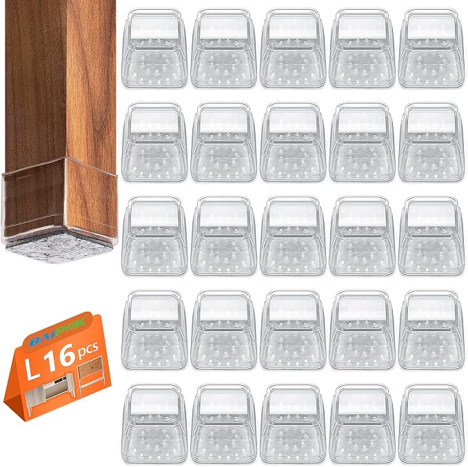 16pcs Square Chair Leg Floor Protectors, Furniture Pads by BAIPOK