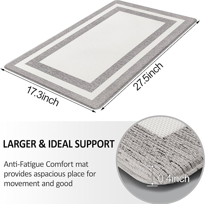 Small Kitchen Mat Cushioned Anti Fatigue Memory Foam Cushioned Rugs Non Slip - Image 4
