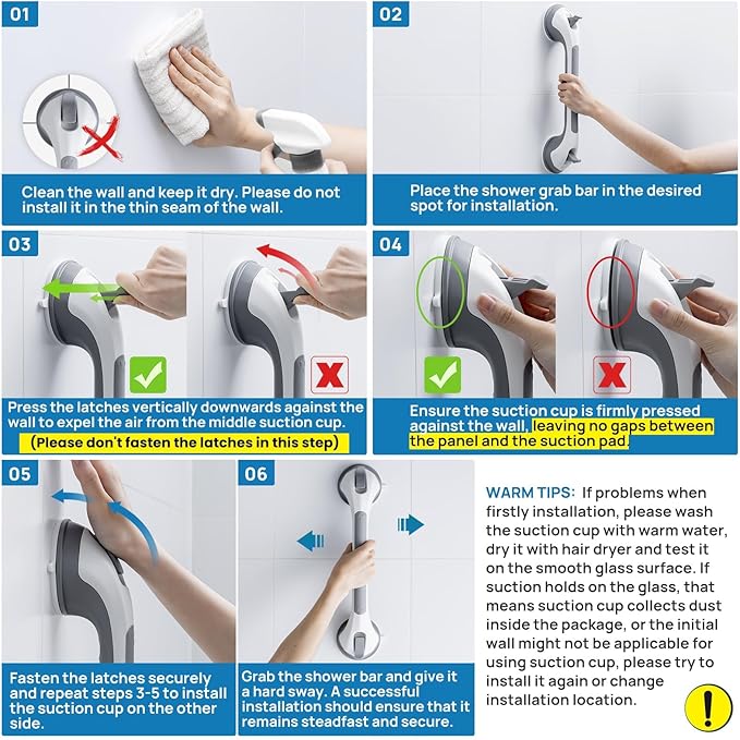 LEVERLOC 2 Pack Shower Grab Bars - Image 2