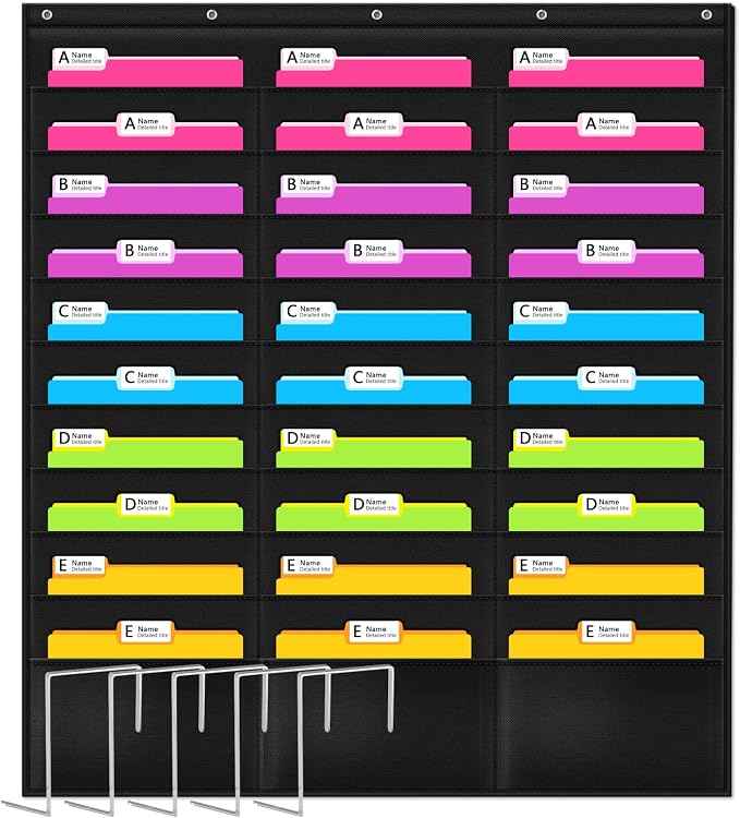 Godery Organization Pocket Chart，Wall File Pocket Folder Organizer by Godery