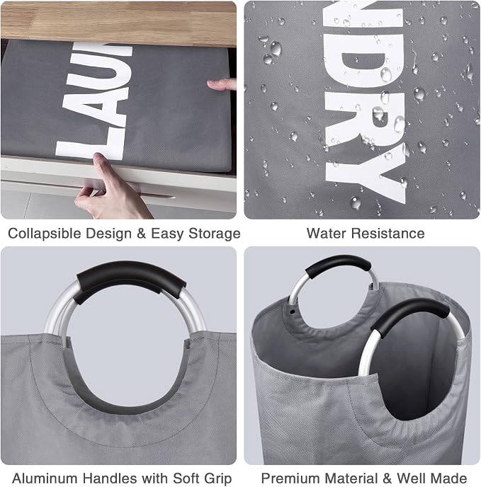 Large Laundry Basket Collapsible，Freestanding Clothes Hamper Bag - Image 4