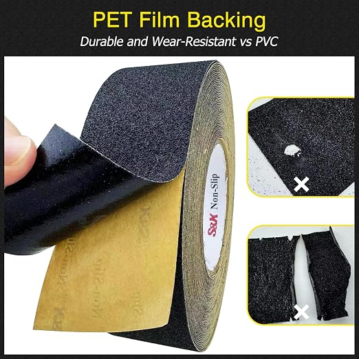 S&X Anti Slip Tape 12 Inch x 60 FT Roll Black Grit 60 Exceptional Traction - Image 4