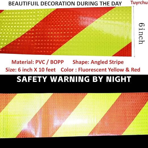 Reflective Tape 6 inch X 10 feet, Outdoor Waterproof Hazard Conspicuity Safety - Image 3