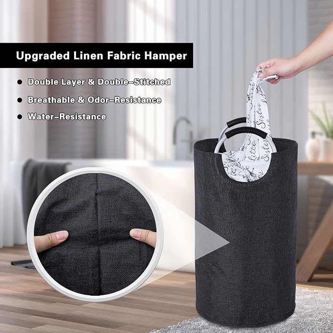 Large Laundry Hamper Bag Collapsible, Tall Laundry Basket - Image 5