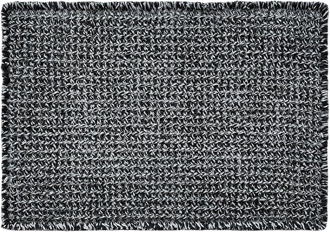 Black and White Bathroom Rugs, Waffle Bath Mat Non Slip Washable Super - Image 9