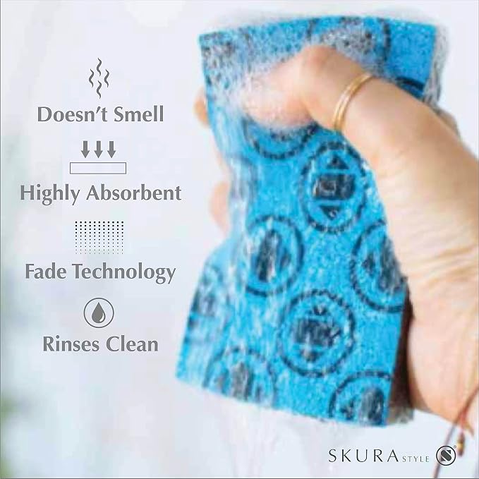 Skura Style Smart Kitchen Dish Sponges | Odor Free Non-Scratch Scrub Pad | - Field & Grace