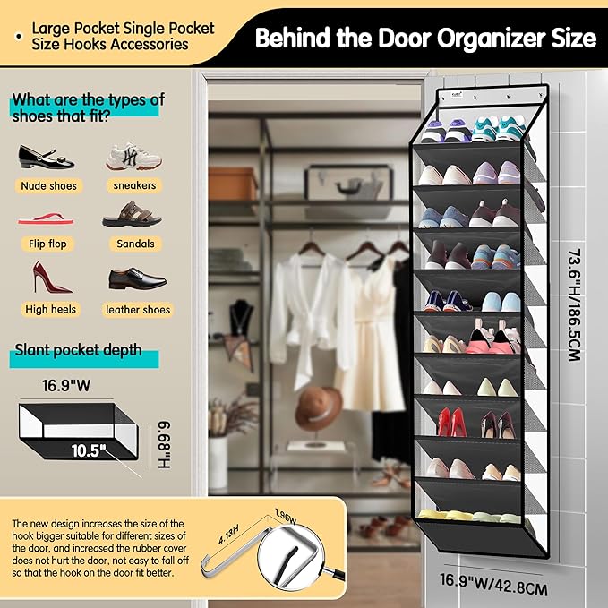10 Tier Hanging Shoe Rack - Image 2