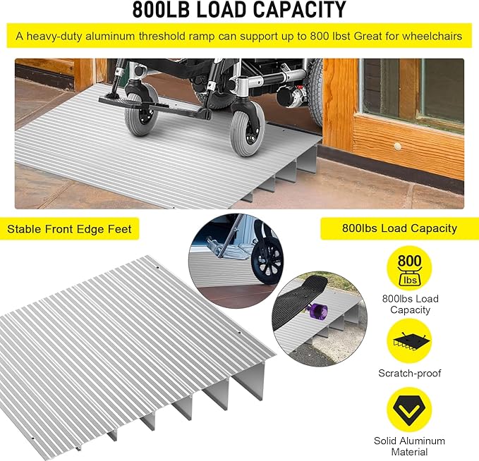 Door Threshold Ramp 6" Rise Door Ramp Aluminum Entry Ramp or Doorways Rated 800 - Image 4