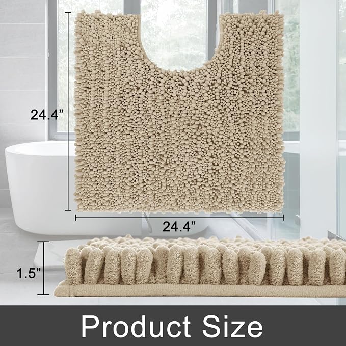 Yimobra Toilet Rug U Shaped Washable 24x24 Inch - Image 2