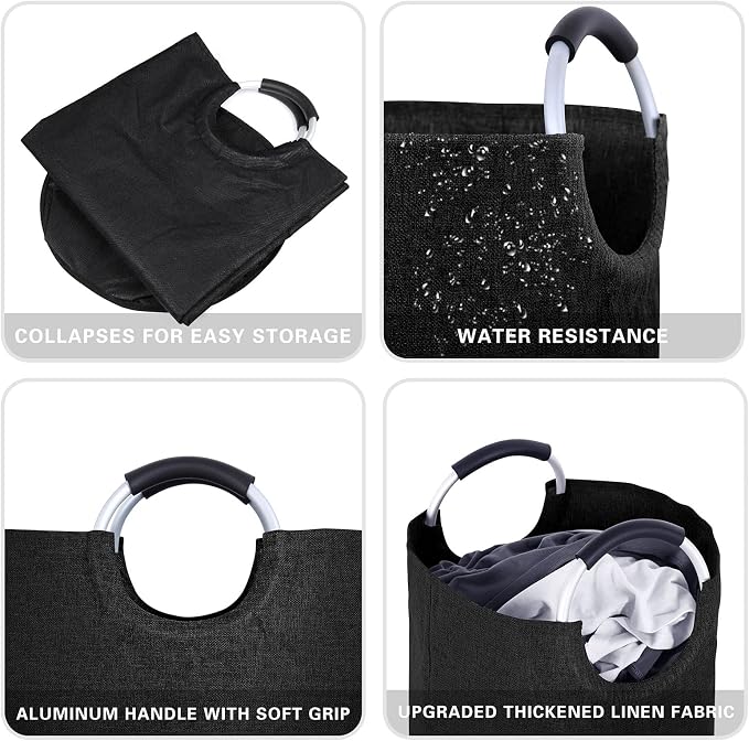 Large Laundry Hamper Bag Collapsible, Tall Laundry Basket - Image 3