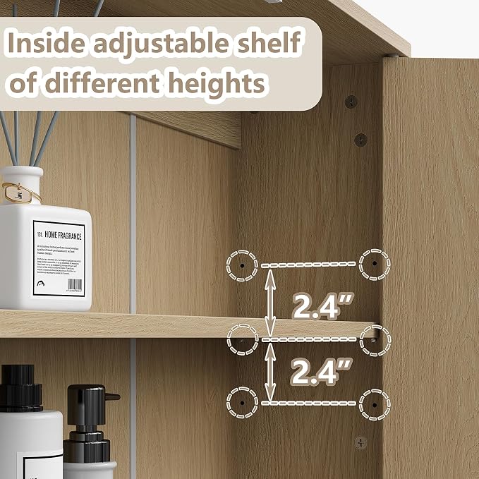 Furnideco 31''W Over Toilet Storage Cabinet Modern Above Toilet Shelf Cabinet - Image 6