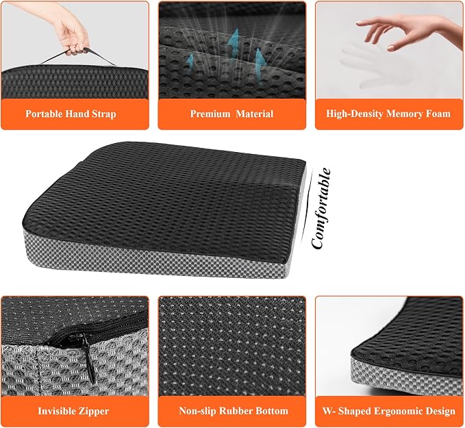 kingphenix Premium Car Seat Cushion, Memory Foam Driver Seat Cushion to Improve - Image 5