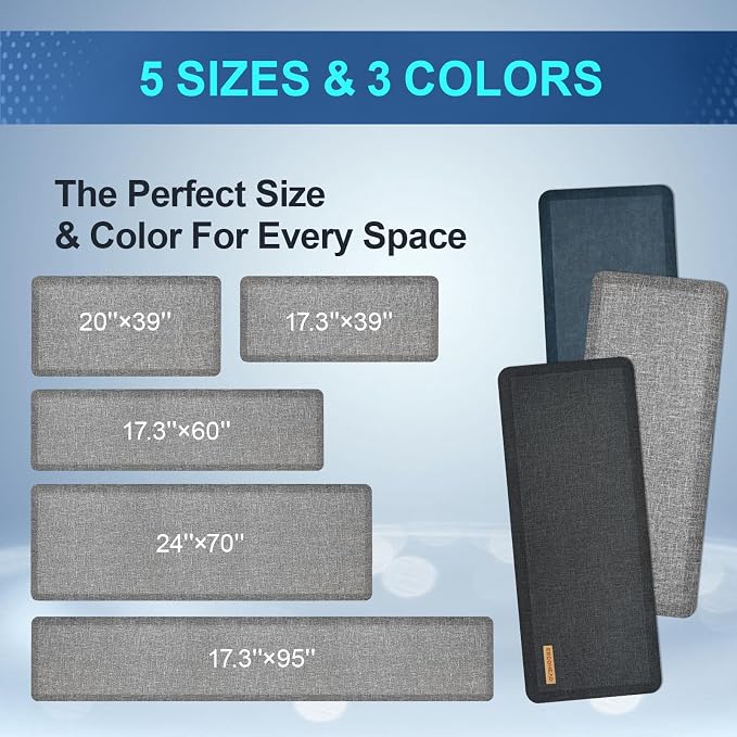 Anti Slip 3/4 inchs Anti Fatigue Kitchen Floor Mat, Ergonomic Comfort Standing - Image 5