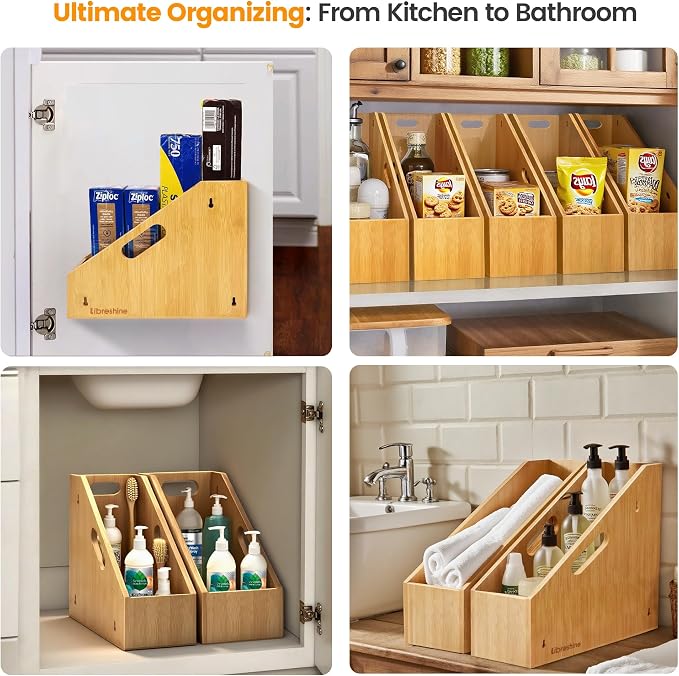 Slim Bamboo Storage Bin with Handles – Heavy-Duty Organizer - Image 8
