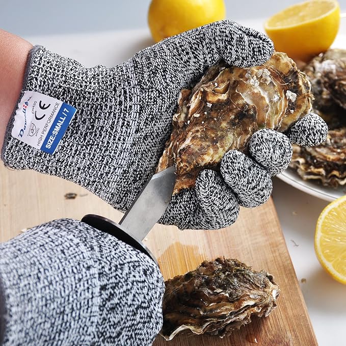 Dowellife 3 Pairs Cut Resistant Gloves Food Grade Level 5 Protection, Safety - Image 4