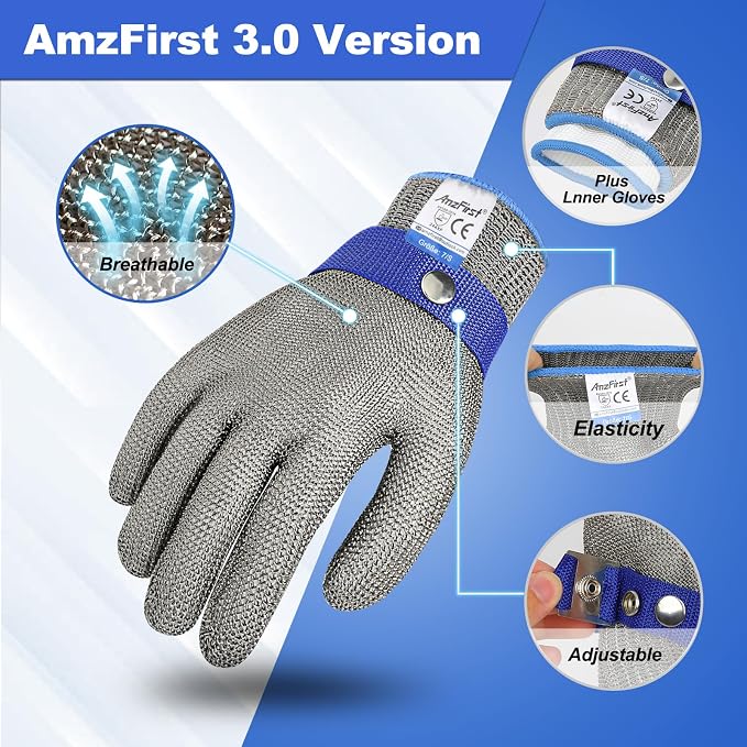 Cut Resistant Work Gloves for Women and Men, Comfortable, 100% Food Grade - Image 3