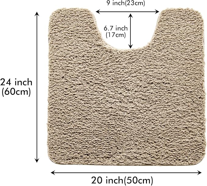MIULEE Microfiber Toilet Bath Mat U-Shaped Contour Shaggy Bathroom Rugs Non - Image 2