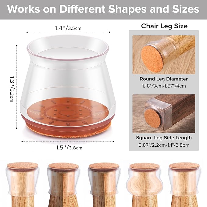 32PCS Upgraded Silicone Chair Leg Floor Protectors - Image 2