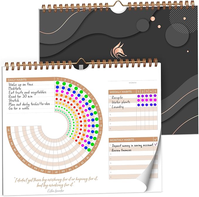 Clever Fox Habit Calendar Circle – 24-Month Inspirational Daily Habit Tracker by CleverFox